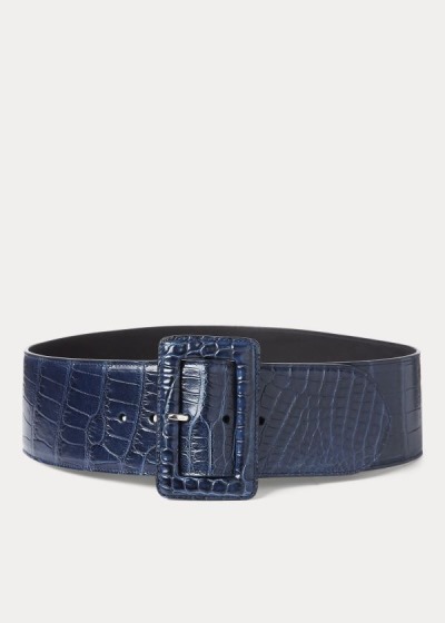 Women's Ralph Lauren Trench-Buckle Alligator Belt | 562807XGL